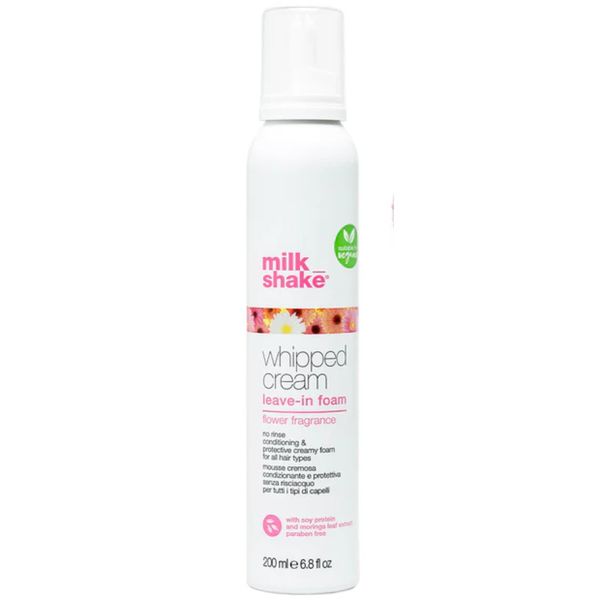 milk_shake Whipped Cream Flower - No Rinse Conditioning and Protective Creamy Foam for All Hair Types - 6.8 Fl Oz (200 ml)