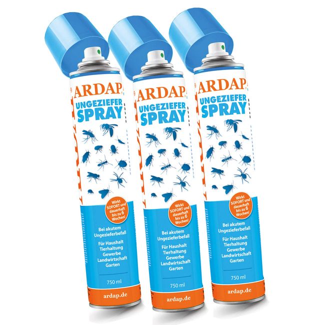 Quiko 3X Ardap Ungezieferspray 750ml Ardap Care Fliegen