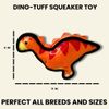 Tater's Choice Dinosaur Squeaky Dog Toy, Strong Stitching, Interactive Play, Medium (Orange)