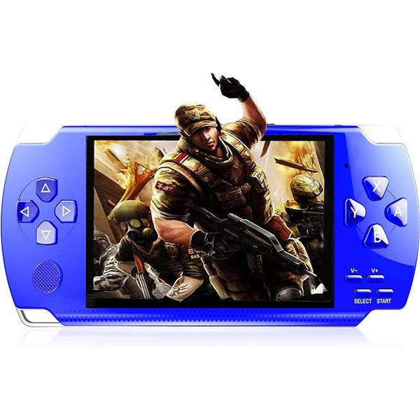 Handheld Game Console, Built-in 1200 Games 4.3’’ HD Screen Retro Gaming System, Portable Rechargeable Game Console with Dual Joystick, Support TV Output, Best Gift for Kids and Adult (Blue)