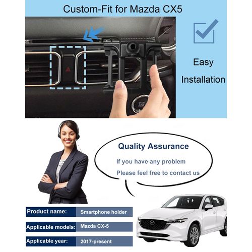 oricarmes Mazda Cx5 Phone Mount Magnetic CX-5 Phone Holder for 2024 Mazda Cx5 Accessories Cx5 Phone Holder 2017-present Compatible for All Cell Phones