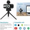 1080P Webcam With Privacy Cover Streaming Webcam w/. Microphone USB Tripod