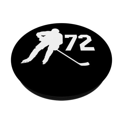 Number 72 #72 Hockey Gifts for Men Boys Teens Women Teams PopSockets PopGrip: Swappable Grip for Phones & Tablets