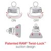RAM Twist-Lock Suction Mount with Multi-Pad Universal Notepad Holder
