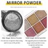 Mirror Powder Solid Nail Powder 6 Colors Palette Mirror Nail Powder Nail Art Resin Gel Nail Metallic Nail Powder with Tips (Metallic)