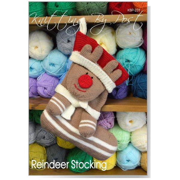 Knitting by Post Knitting Pattern Reindeer Stocking from