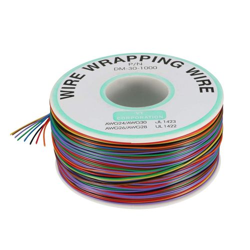 uxcell Plastic Colorful Wrap Wire 250M Length P/N DM-30-1000 30 AWG