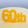 60th Birthday Cake Topper - Yellow