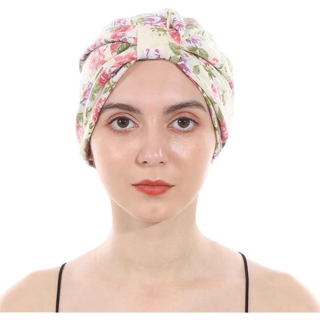 ESTEVANJ MUR Turbane für Frauen/Kopftuch für Frauen Weiche Turban-Kopftuch-Kopfbedeckung Plissee-Beanie-Mütze Haarausfall-Hut (DE/NL/SE/PL, Alphanumerisch, Einheitsgröße, C)