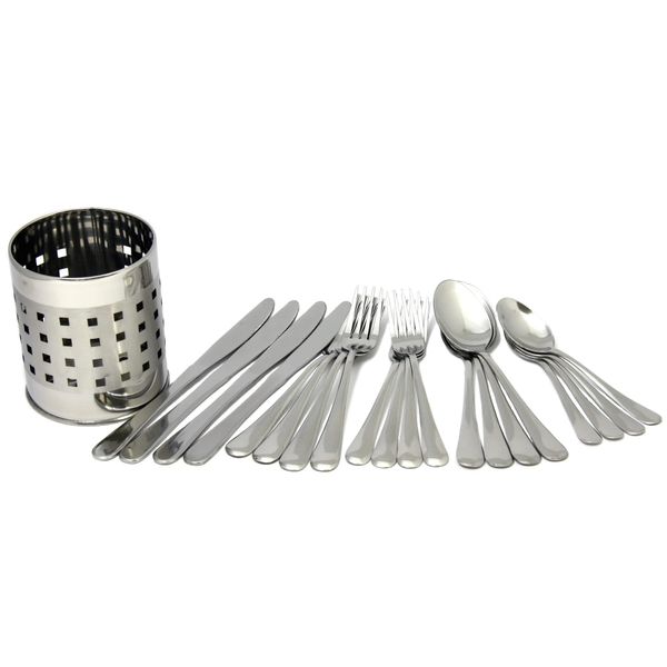 Chef Craft Heavy Duty Flatware Holder, 20 Piece Set, Stainless Steel