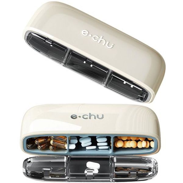 2-piece pill case, portable, 3 times a day, medicine case, supplement case, cute, pill case, small, morning, noon, night, 1 week, medicine case, medicine box, large capacity, medicine case, easy to carry, medicine pouch, compact, supplement case, medicine