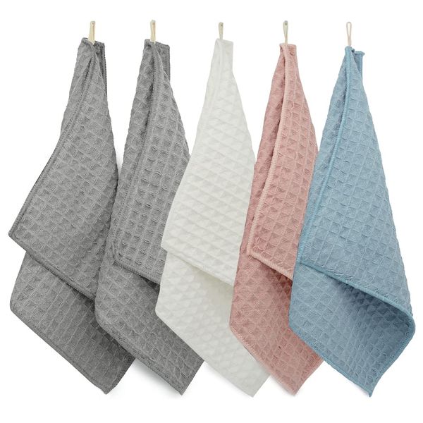 KYOSAMA Dish Drying Towels, Tea Towels, Large Size, 31.5 x 19.7 inches (80 x 50 cm), Absorbent, Quick Drying, Dishcloths, Pot Wipes, 3 Gray Towels