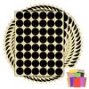 720 x Black Sticky Dots - 25mm 1 Inch - Round Colour Coding Dot Stickers - 15 Sheets