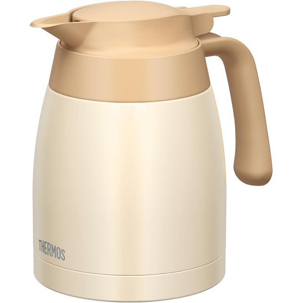 Thermos TTB-1001 CRW Stainless Steel Pot 3.3 gal (1 L) Cream White Thermal Pot, Tabletop Pot, Magic Bottle Structure, Hot and Cold Retention