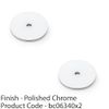 2 Pack - Round Kitchen Door Knob Backplate - Polished Chrome 35mm Diameter Circular Plate