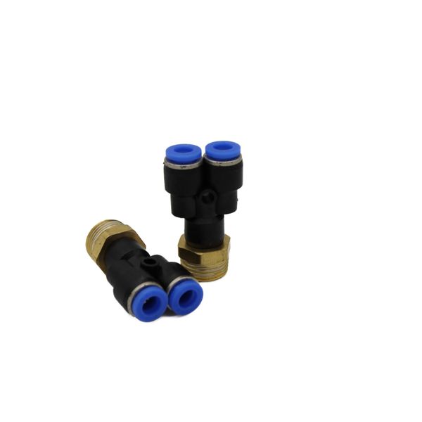 Pneumatic Y-Multiple Socket Fitting 1/2 Inch - 6 mm IQS Y-Connector T-Piece Compressed Air