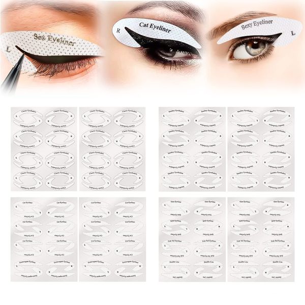 Eyeliner Schablone Lidschatten Schablone, 8 Blätter Schnelles Augen Make up Schablone, Eyeliner Schablonenkarten für Anfänger