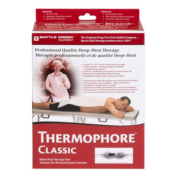 Thermophore Classic Moist Heating Pad Size Large 14" x 27" High Heat pad for Back Pain, muschle Aches, and Recovery- Model 055