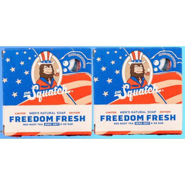 Dr. Squatch Freedom Fresh 5 oz Bar 2 Pack Limited Edition Bricc