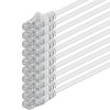 0.5m - white - 10 pieces - (PACK) - CAT.6 CAT6 Ethernet LAN network cable 1000 Mbit/s patch cable