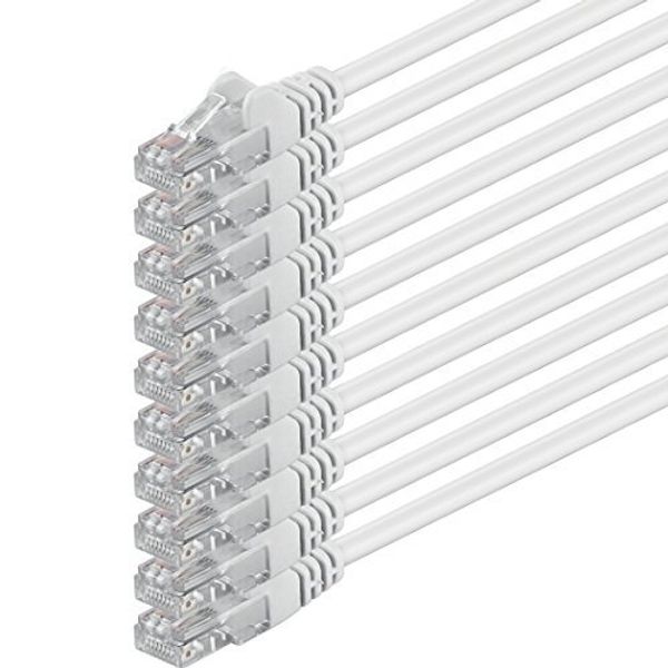 0.5m - white - 10 pieces - (PACK) - CAT.6 CAT6 Ethernet LAN network cable 1000 Mbit/s patch cable