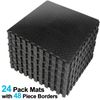 24 PCS Puzzle Exercise Mat Foam Interlock Protective Floor 96 Sq Ft GYM Home