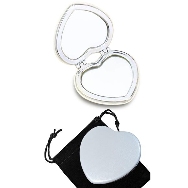 Edges42 Hand Mirror, Compact, Cute, Small, Foldable, Cosmetic Mirror, Double-sided Mirror, Heart Shaped