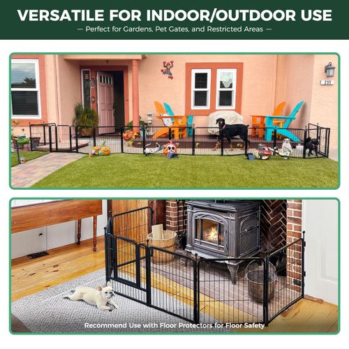 FXW Rollick Dog Playpen with Anchor Kit (Pack of 4) – 32 Inch 8-Panel Dog Pen for Medium & Large Dogs, Stable & Safe Indoor/Outdoor Play│Patented