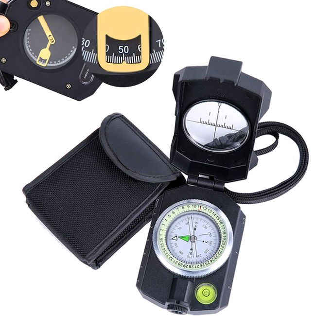 Sportneer Military Compass for Hiking: Lensatic Sighting Compass with Inclinometer Survival Compass Waterproof Compass Multifunctional Handheld Compass for Camping Sighting Boy Scout Navigation