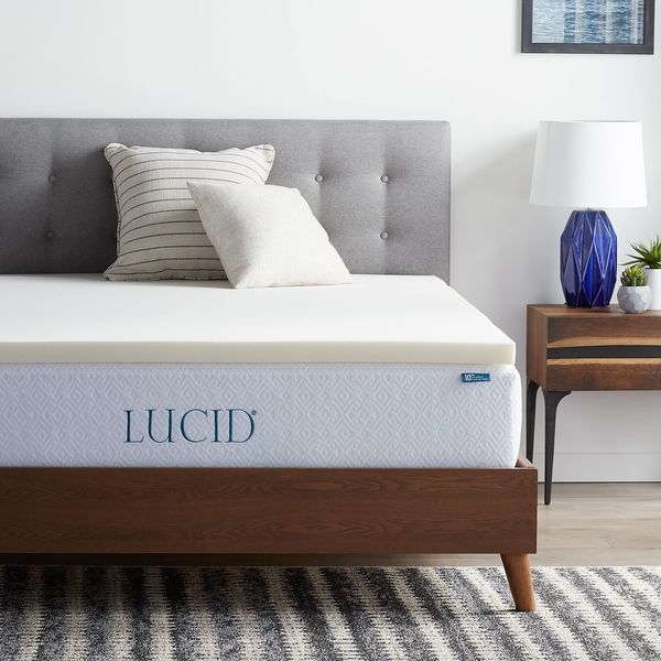 LUCID 2 Inch Traditional Foam Mattress Topper - Hypoallergenic - Ventilated - Conforming Support - Full