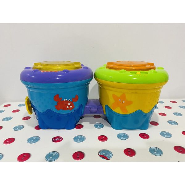 Fisher Price Bongos Drum Crawl-Along Roll Sea Lights Sounds Musical Toy Working-