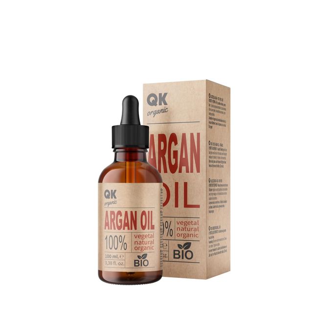 ARGAN – 100% reines organisches veganes ARGAN-Öl – 100 ml – kaltgepresst – BIO – für Körper, Gesicht, Haare, Nägel, Bart – Glasflasche