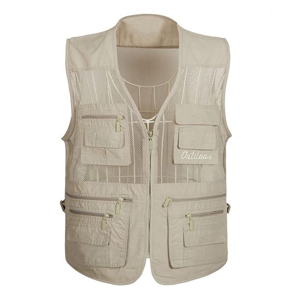 AOWOFS Mesh Vest, Men's Fishing Vest, Photographer Vest, Multiple Pockets, Work Vest, For Autumn, Photography, Fishing, Multifunctional, Breathable, Quick Drying, UV Protection, Outdoor Activities,