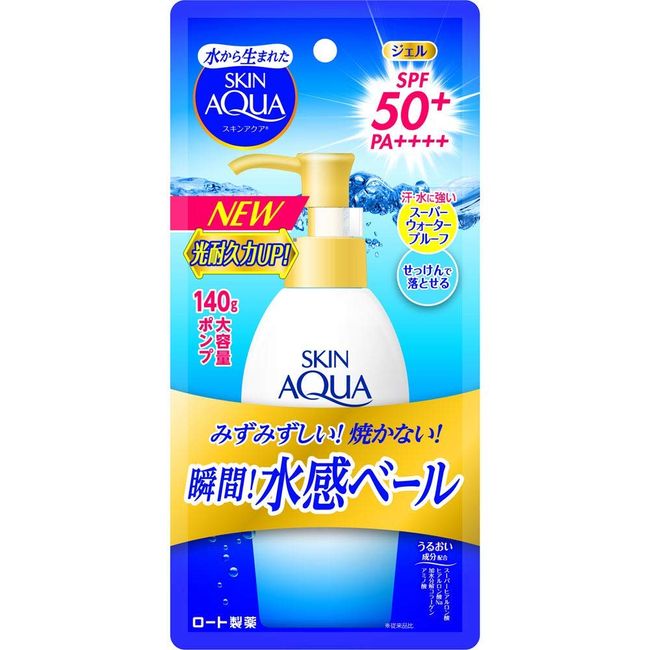 SKIN AQUA UV Super Moisture Gel, Large Capacity Pump Type, Sunscreen, Unscented, 4.9 oz (140 g), Set of 6