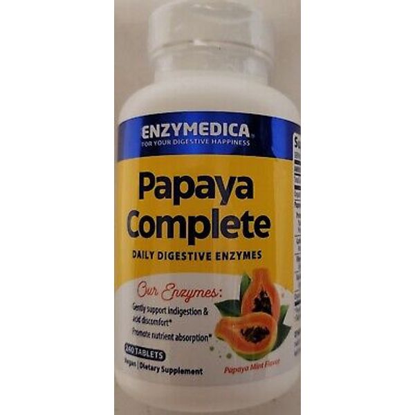 Enzymedica Papaya Complete Daily Digestive Enz Papaya Mint Flavor 240Tabs 03/26