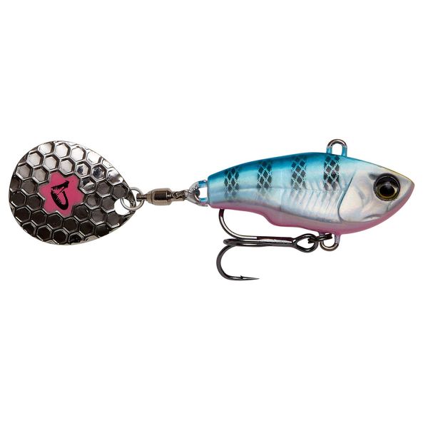 Savage Gear Fat Tail Spin 5.5cm Lure: Blue/Silver/Pink