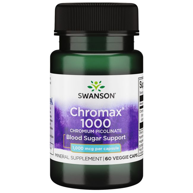 Swanson Chromax 1000 Chromium Picolinate 1,000 Mcg 60 Veggie Capsules