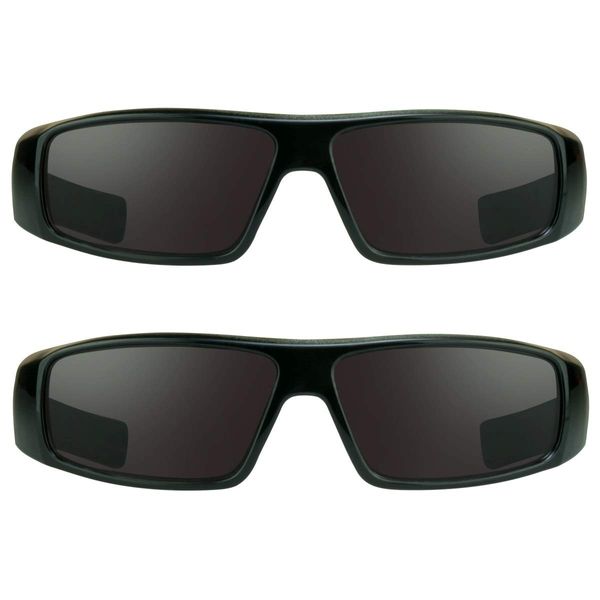 proSPORT Full Lens Reading Sunglasses Black & Black Combo +1.50 Not Bifocal Dark Tinted Wrap Black Sport Motorcycle Driving