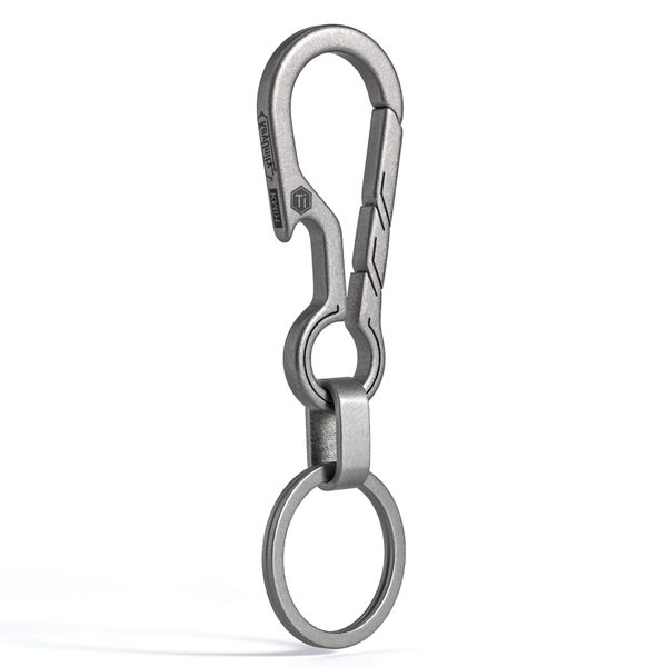 KeyUnity KM01 Titanium Carabiner Keychain Clip Quick Release EDC Key Holder Organizer with Keyring