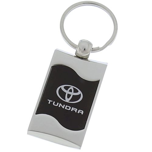 Au-TOMOTIVE GOLD Rectangular Wave Keychain for Toyota Tundra (Black)