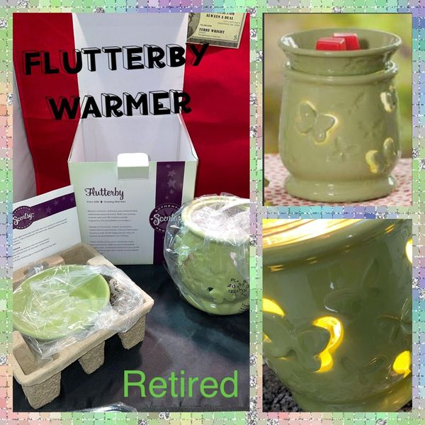 Scentsy FLUTTERBY Wax Warmer lime Green 3D Butterfly  Glow New RETIRED Summer