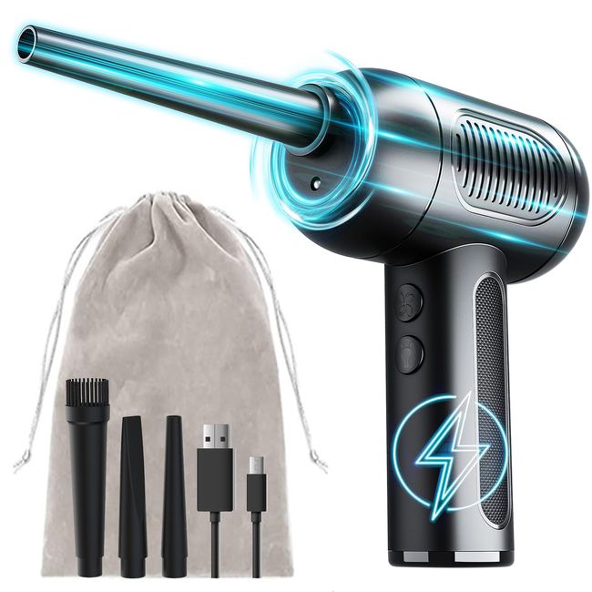 CUBONA Electric Air Duster, Air Duster, 3 Levels of Air Flow Adjustment, USB Rechargeable, 10,000 mAh, 78,000 RPM (model_02)