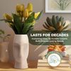 Ceramic White Head Face Vase for Flowers, Plants, and Succulents -