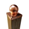 5.5" x 5.5" Solid Copper Ball Post Cap for True/Actual Wooden Posts (Will NOT Work with True 6" x 6" Posts)