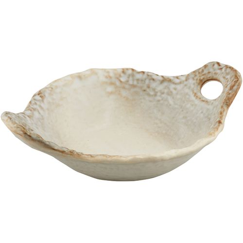 Santaku 07000 Banko Ware Heat Resistant Deformed Ceramic Plate, Small, 7.3 inches (18.5 cm), Shino Glaze