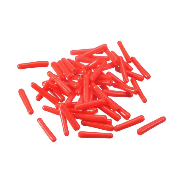 uxcell 60pcs Rubber End Caps Round Screw Protector 1.5mm Diameter Bolt Cap Cover Hole Plug Tube Pipe Rod Nuts for Furniture Red