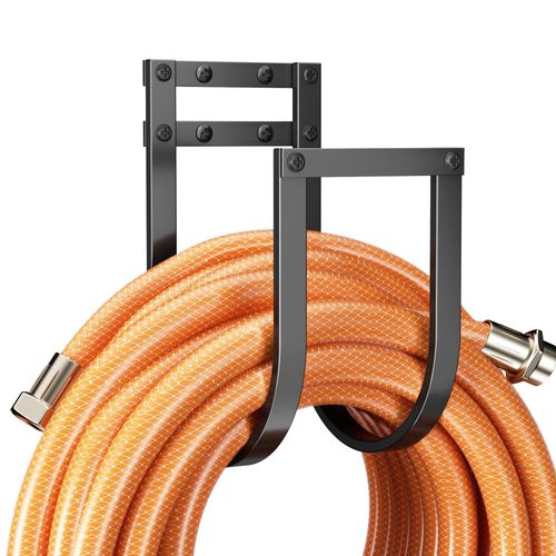 Garden Hose Holder Wall Mount - Metal Water Hose Hanger for Outside, Durable Hose Hook for Garden, Garage, or Yard Storage