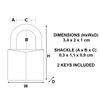 Master Lock Padlock, Solid Brass Lock, 3/4 in. Wide, 120T (Pack of 2-Keyed Alike)