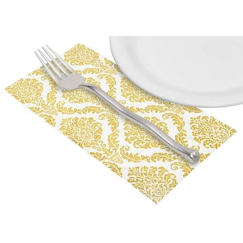 Decorative Things Paper Bathroom Hand Towels - Fingertip Towels Disposable Guest Towels, Reception Wedding Table Decor Dinner Napkins Gold Pak 32