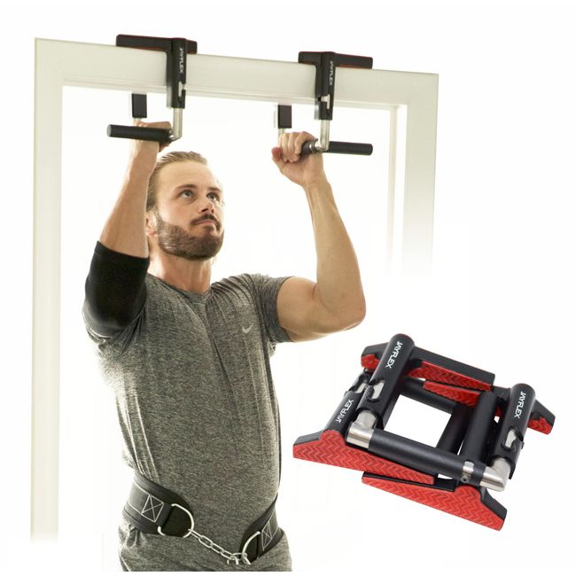 Jayflex CrossGrips Portable Pull Up Bar - No Screw Doorway Pull Up Bar for Work from Home Fitness - Adjustable Door Frame Pull Up Bar Handles - 250 lbs Capacity